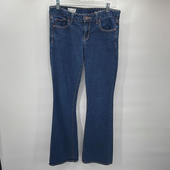 Gap 1969 curvy 27 x 31 r regular dark wash flare leg blue jean jeans low rise - Picture 3 of 11